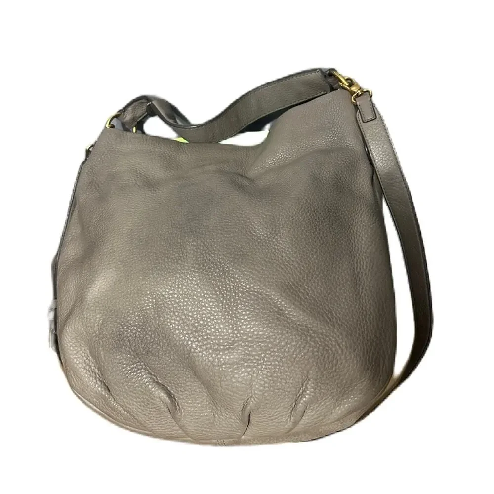 Marc Jacobs Taupe Pebble Leather Hobo/crossbody Bag With Long Strap MSRP‎ $459